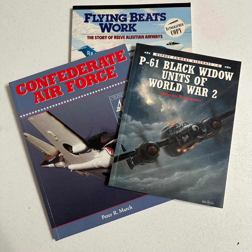 Aviation History Book Lot WWII P-61 Black Widow, Confederate, Aleutian Airways